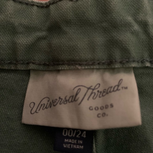 olive green utility pants size 00 - Picture 3 of 5